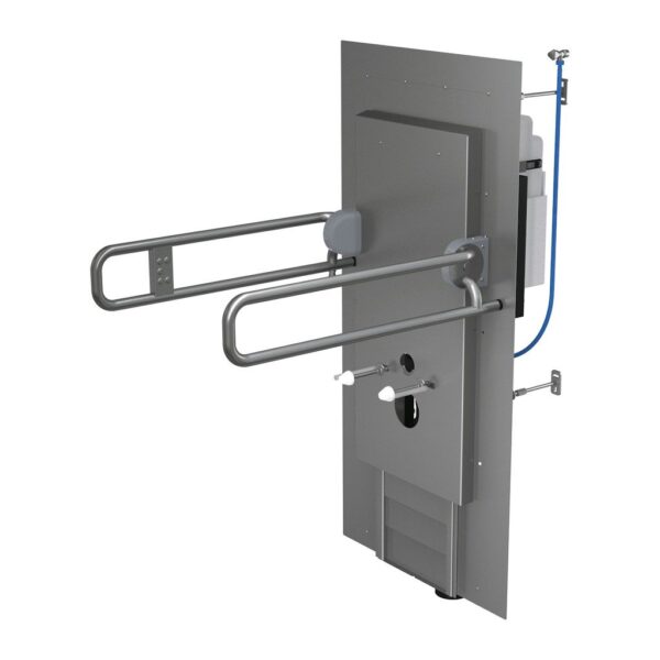 AlcaPlast AM101/1500L - Predstenový inštalačný systém pre suchú inštaláciu, výškovo nastaviteľný – pre osoby so zníženou hybnosťou