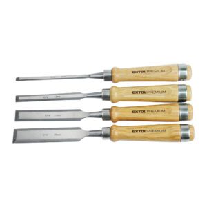 Extol Premium 8812420 - Dláta, drevená rukoväť, 4-dielna sada