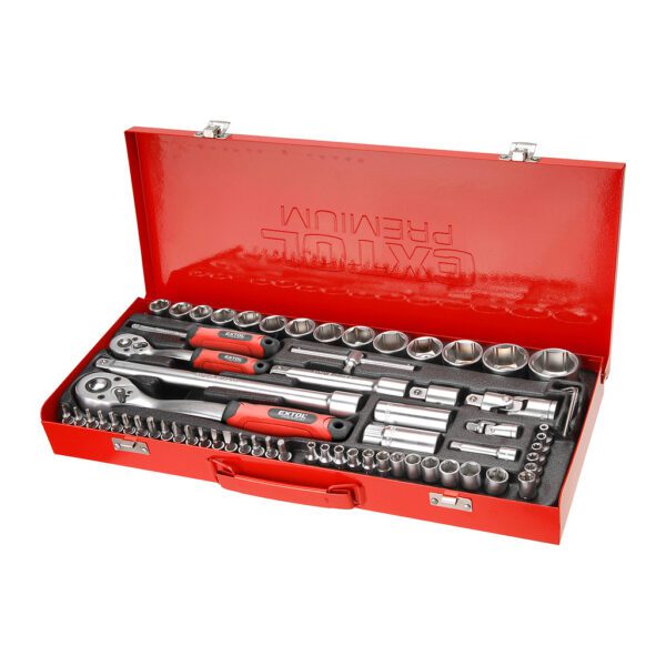 Extol Premium 8818370 - Sada nástrčných a zástrčných kľúčov, 1/4", 1/2", 65ks