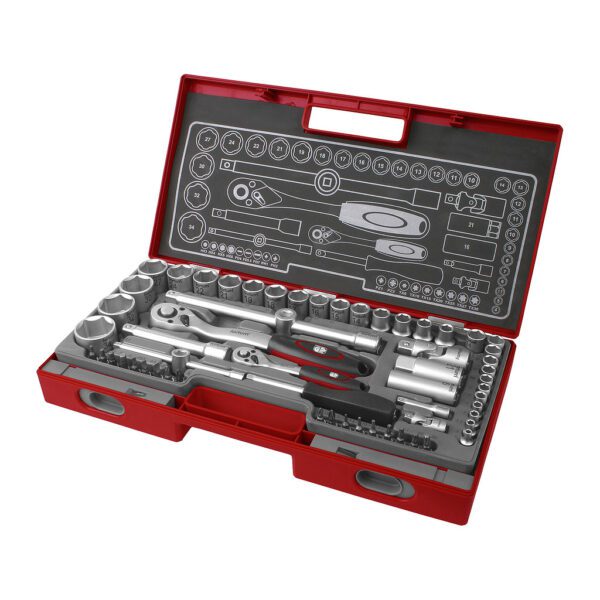 Fortum 4700011 - Sada nástrčných a zástrčných kľúčov, 1/4", 1/2", 60ks