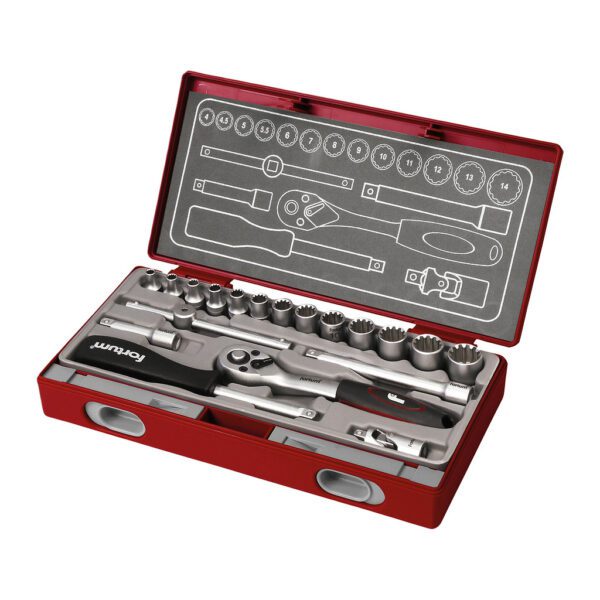 Fortum 4700031 - Sada nástrčných kľúčov Multi-lock, 1/4", 19ks