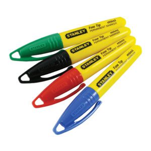 Stanley 1-47-329 - Permanentný mini popisovač s jemným hrotom - čierny, červený, zelený a modrý
