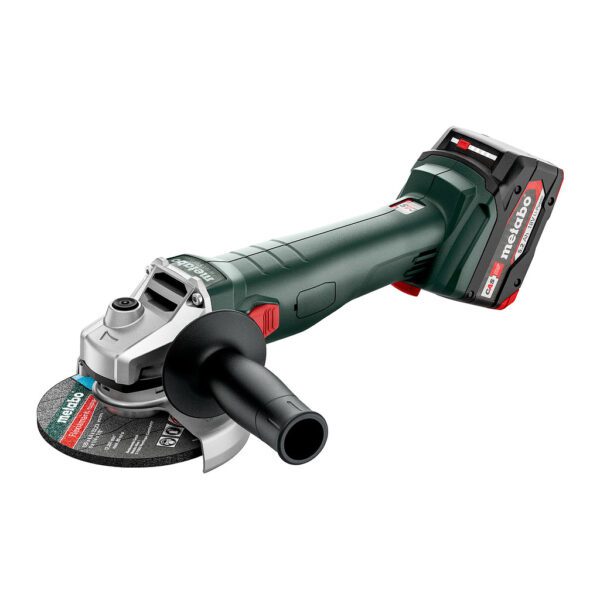 Metabo 602249650 - W 18 L 9-125 Quick - AKU uhlová brúska, 18V 2x5.2Ah Li-Power, Nabíjačka ASC 55, metaBOX 165 L, s rýchloupínacou maticou