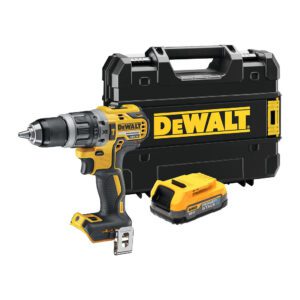 DeWALT DCD796E1T - AKU bezuhlíková príklepová vŕtačka 18V XR PowerStack™, 1×AKU 1,7Ah, nabíjačka, kufor TSTAK™