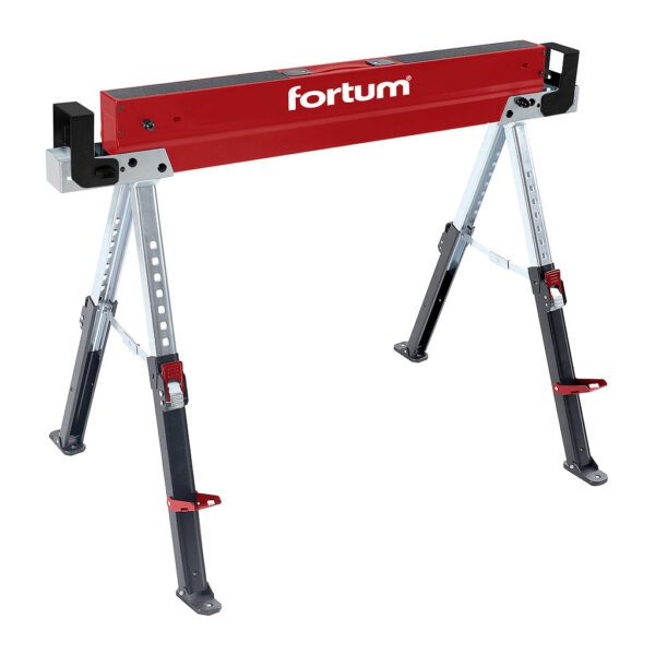Fortum 4759999 - Podstavec pracovný skladací "koza", kovový, 590kg, nastaviteľná výška 61,5-82cm