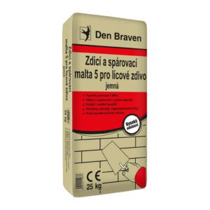 Den Braven 57111QSK - Murovacia a škárovacia malta 5 pre pohľadové murivo vrece sivá