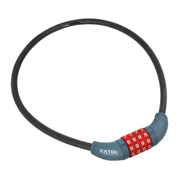 Extol Premium 8857822 - Zámok na bicykel číselný kód, Ø10mmx650mm, 4-miestny kód