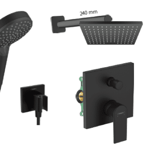 Hansgrohe set 21 - Sprchový systém pod omietku s pákovou batériou, komplet, čierna matná