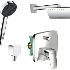 Hansgrohe set 5 - Sprchový systém pod omietku s pákovou batériou, komplet, chróm