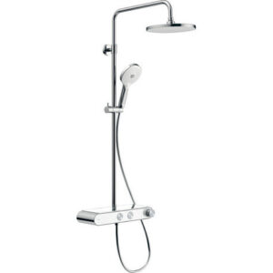 Duravit - Sprchový systém Shelf 1050 s termostatickou batériou, chróm/biela TH4380008005